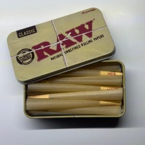 RAW Metal Container + 12 Cones king Size