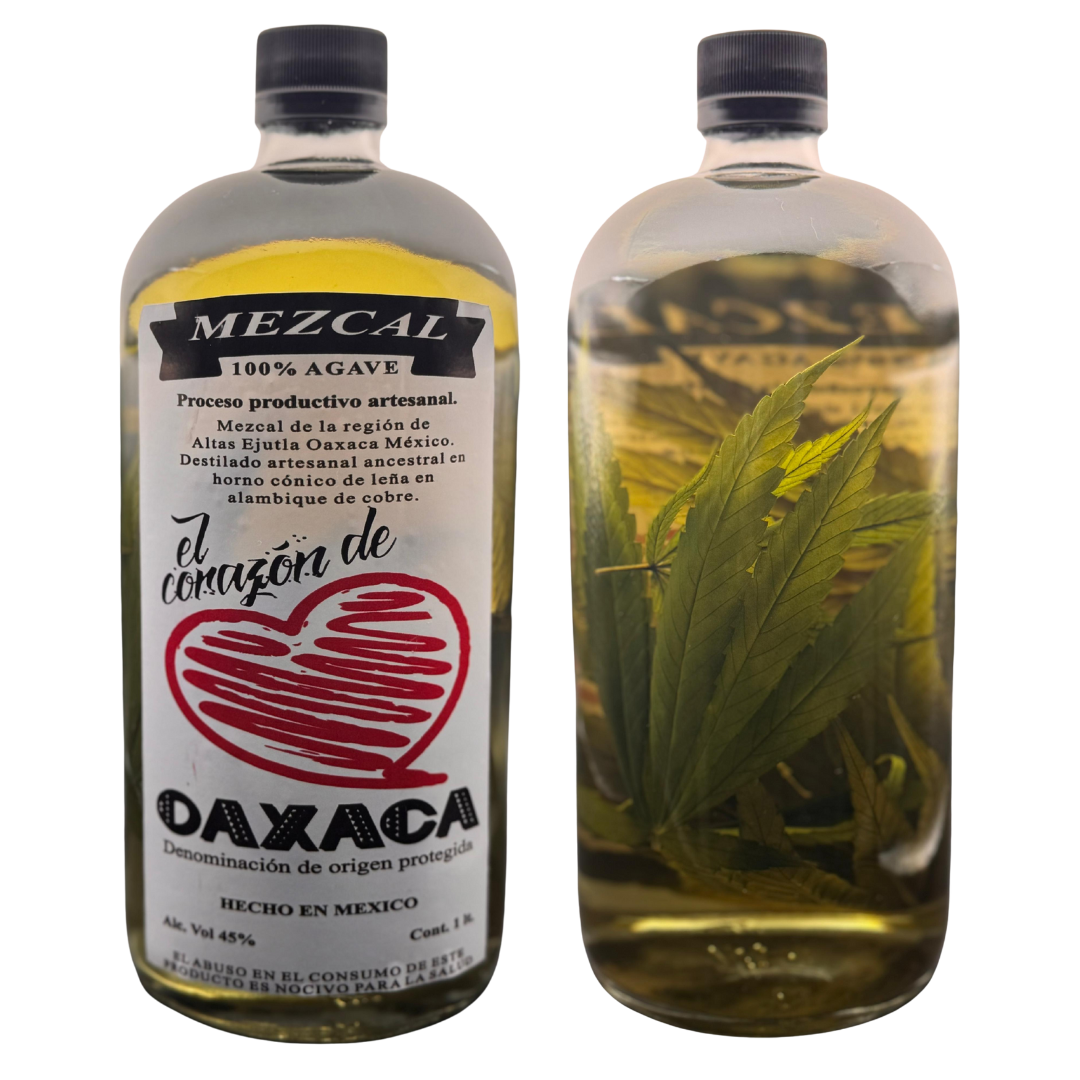 🌿💀 Mezcal El Corazón de Oaxaca – Edición Cannábica