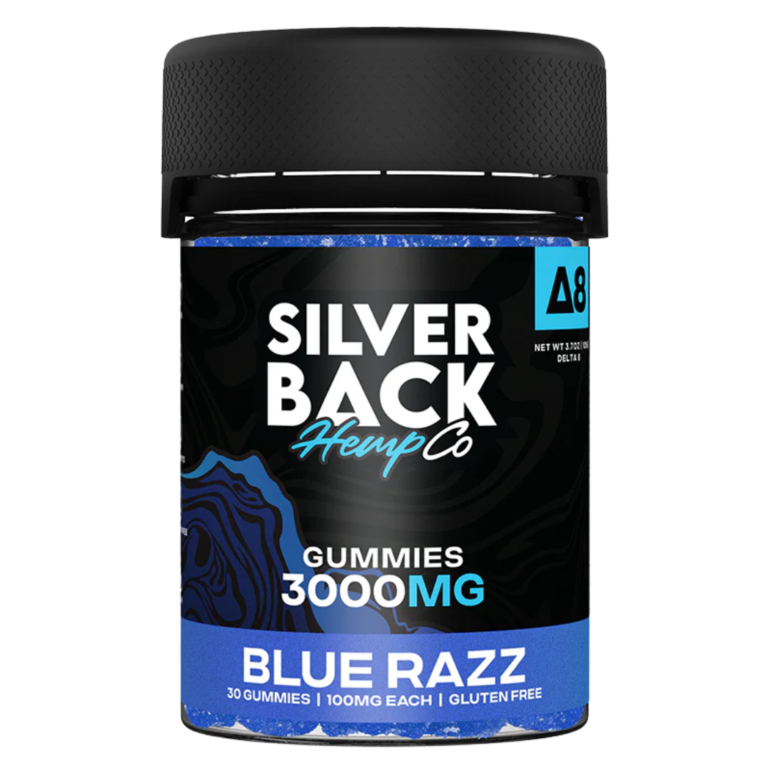 💙 Silverback Hemp Co – Blue Razz Gummies 3000mg | D8