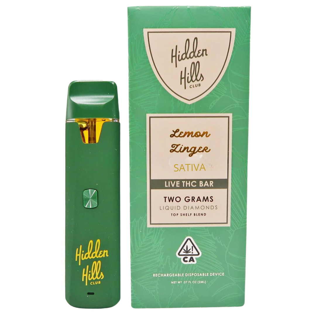 💎 Hidden Hills Club – Lemon Zinger | Sativa Live THC Bar (2g)